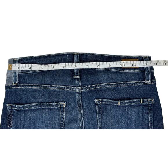 Paige Hoxton Crop Rollup Skinny Jean Mid Rise Blue Dark Wash Stretch Casual 25 - Picture 10 of 11